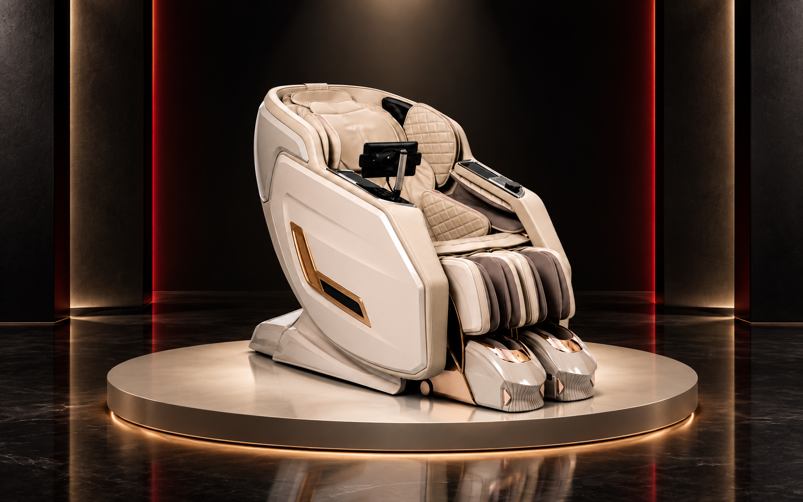 RoboSTAR massage chair presented in a premium product theatre
